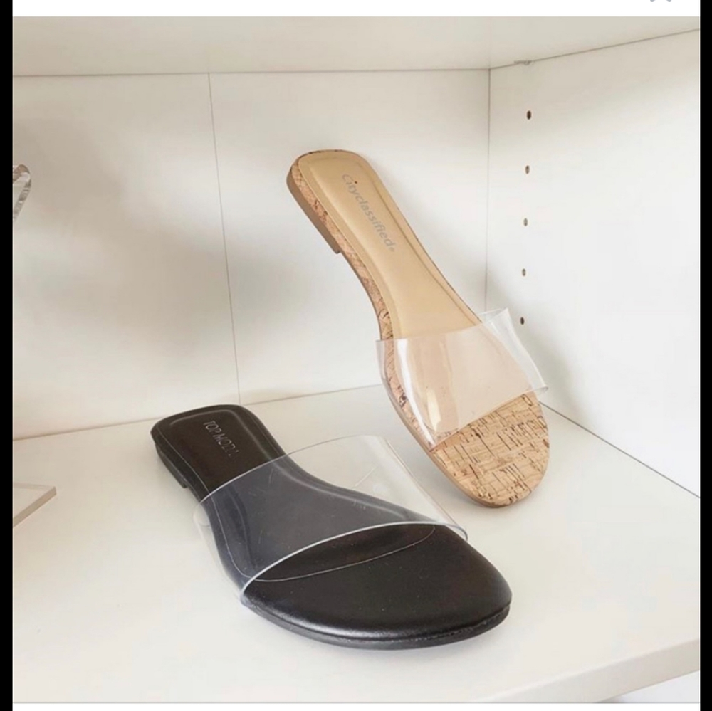 Clear strap sandals